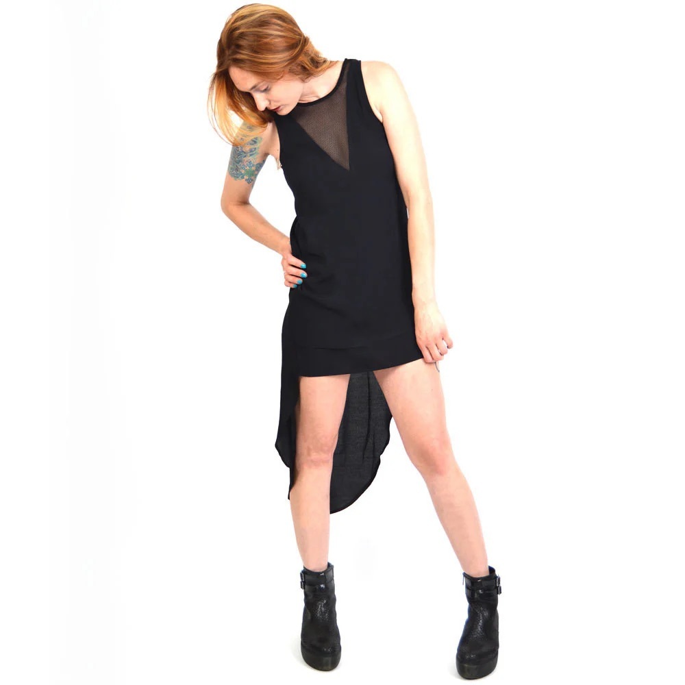 Chic Black High Low Dress